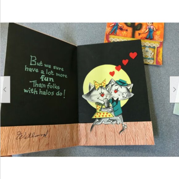 4 Vintage Used Greeting Cards 1950s Valentines Mother's Day Birthday Carlton - Picture 4 of 4